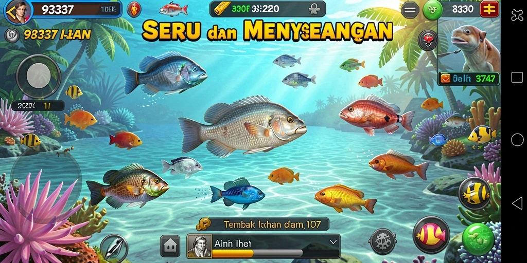 Tampilan seru gameplay Tembak Ikan yang menegangkan.