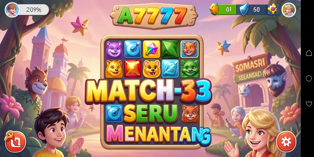 Tampilan gameplay A7777 yang penuh warna dan menarik.