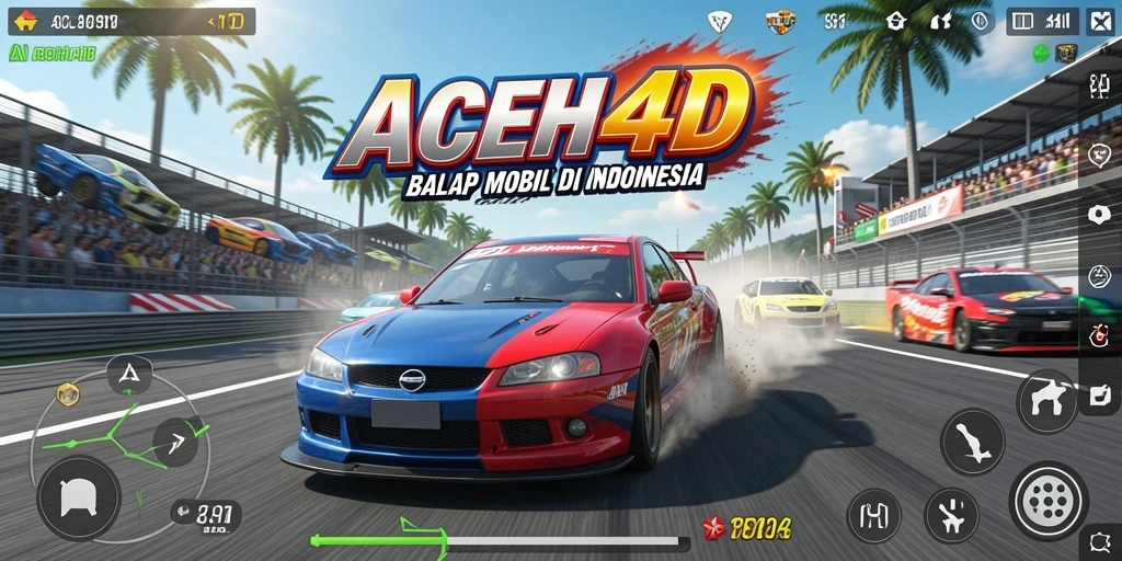 Tampilan gameplay balap yang mendebarkan dalam ACEH4D.
