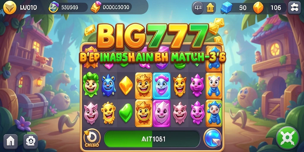Tampilan gameplay seru dari BIG777 dengan berbagai hiasan warna.