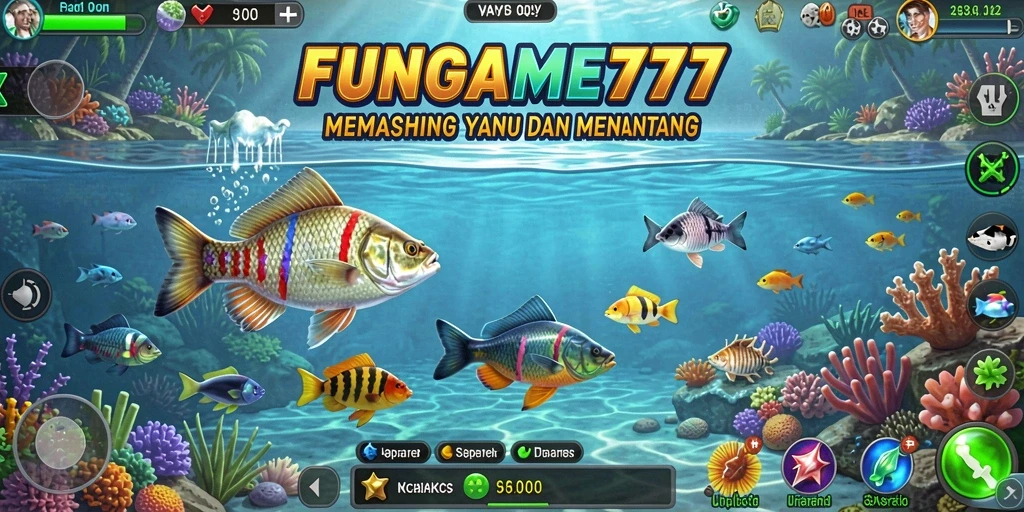 Gameplay menantang dalam FUNGAME777 dengan pemandangan laut yang indah.