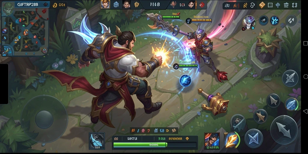 Screenshot dari pertarungan seru di <strong>GIFTRP288</strong> yang menunjukkan gameplay dinamis.