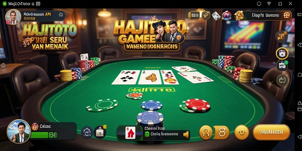 Tampilan gameplay mendebarkan saat bermain Poker di HAJITOTO.