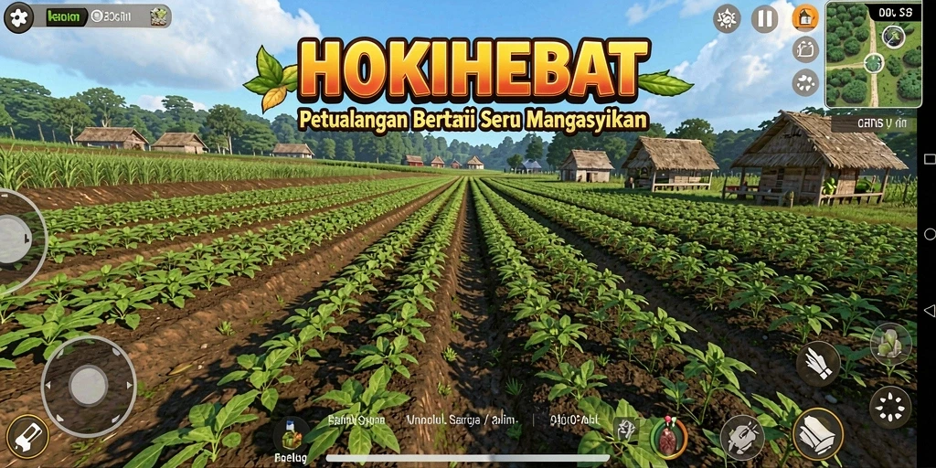 Tampilan gameplay HOKIHEBAT yang mendebarkan saat bertani.