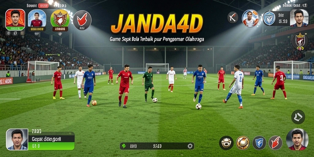 Tampilan seru dari gameplay JANDA4D yang penuh aksi sepak bola.