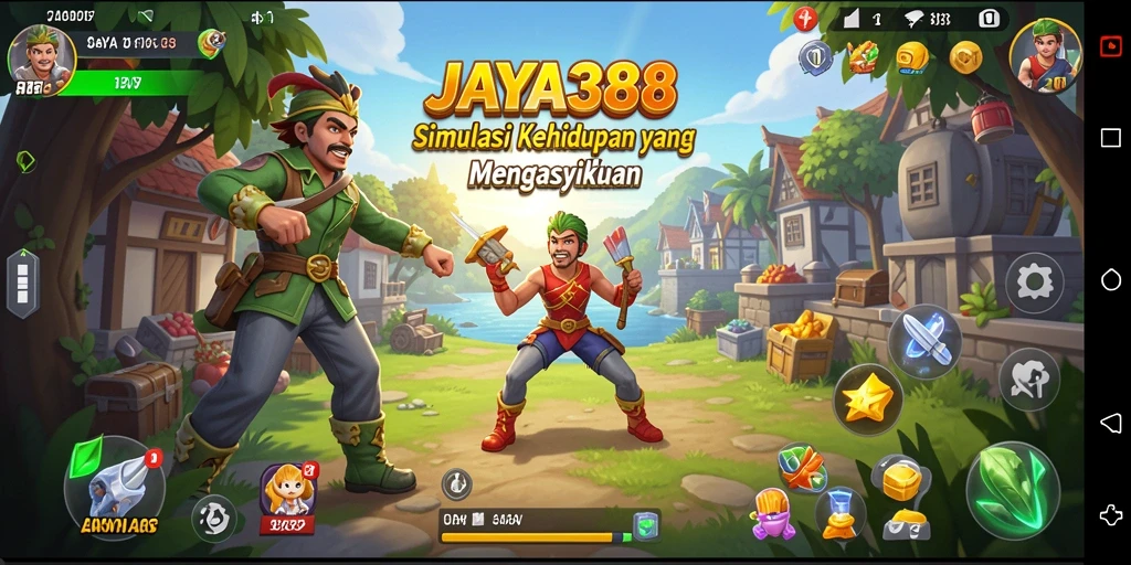 Tampilan gameplay menarik dari JAYA388 dengan karakter yang unik.