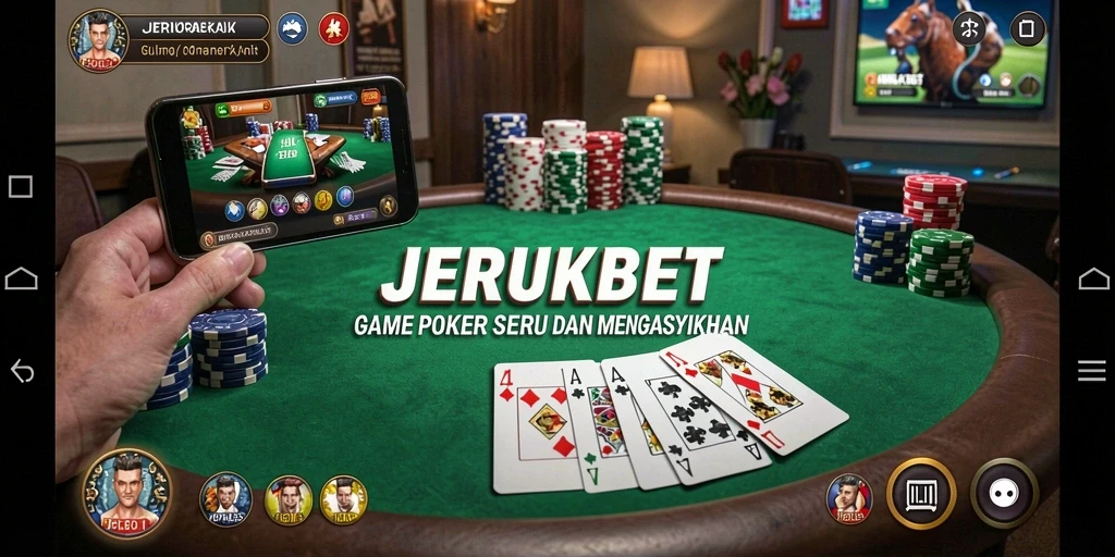 Tampilan seru saat bermain Poker di JERUKBET.