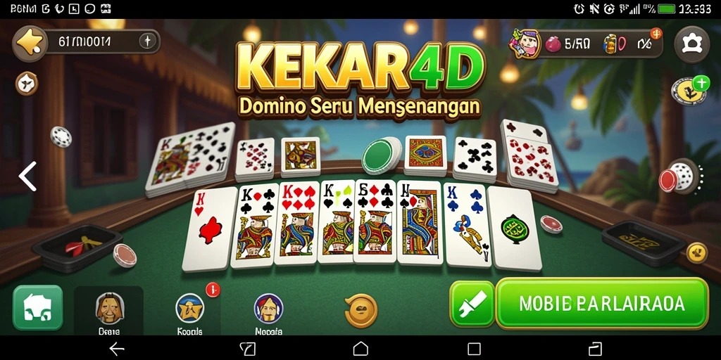 Tampilan gameplay seru di KEKAR4D dengan domino.