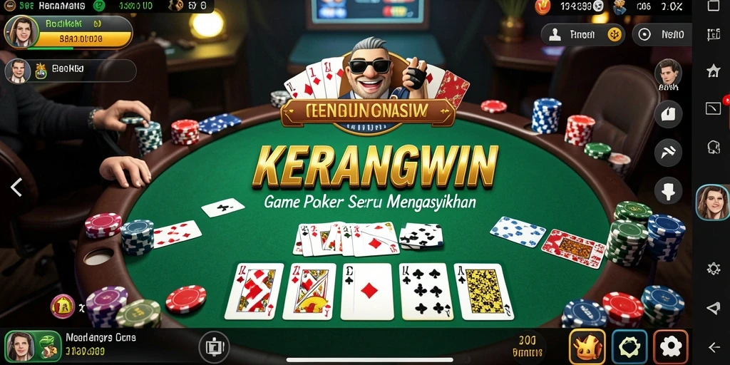 Tangkapan layar KERANGWIN menampilkan momen seru permainan Poker.