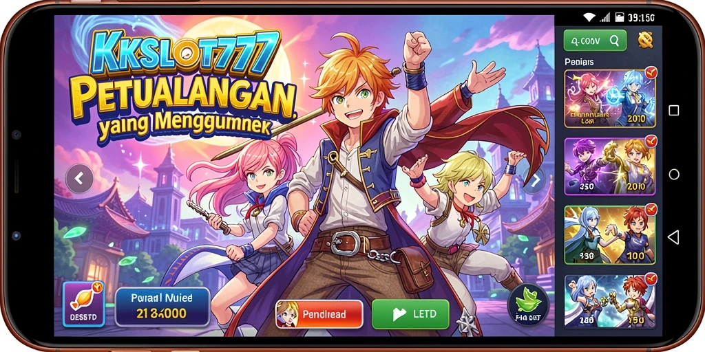 Tampilan gameplay KKSLOT777 yang penuh aksi dan karakter Anime.