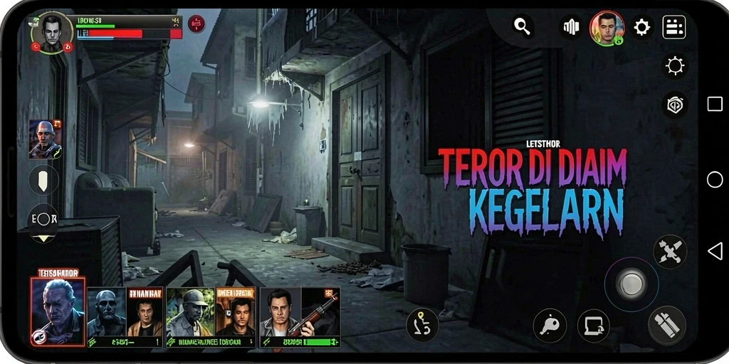 Screenshot gameplay LETSTHOR yang menampilkan suasana menegangkan.