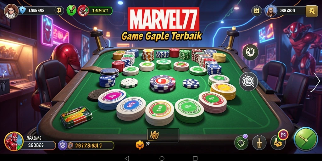 Screenshot gameplay MARVEL77 menampilkan permainan Gaple seru.