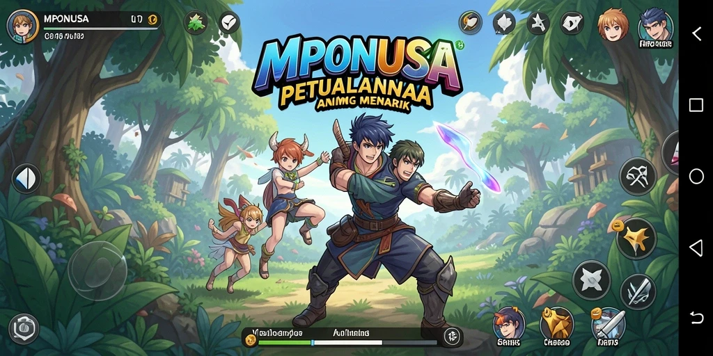 Gameplay MPONUSA menampilkan karakter Anime dalam petualangan yang seru.
