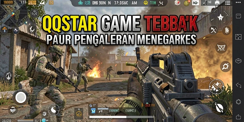 Tangkapan layar menunjukkan aksi menegangkan dalam gameplay FPS QQSTAR.