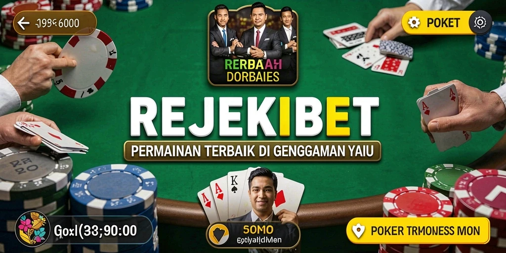 Tampilan menarik dari gameplay poker di REJEKIBET.