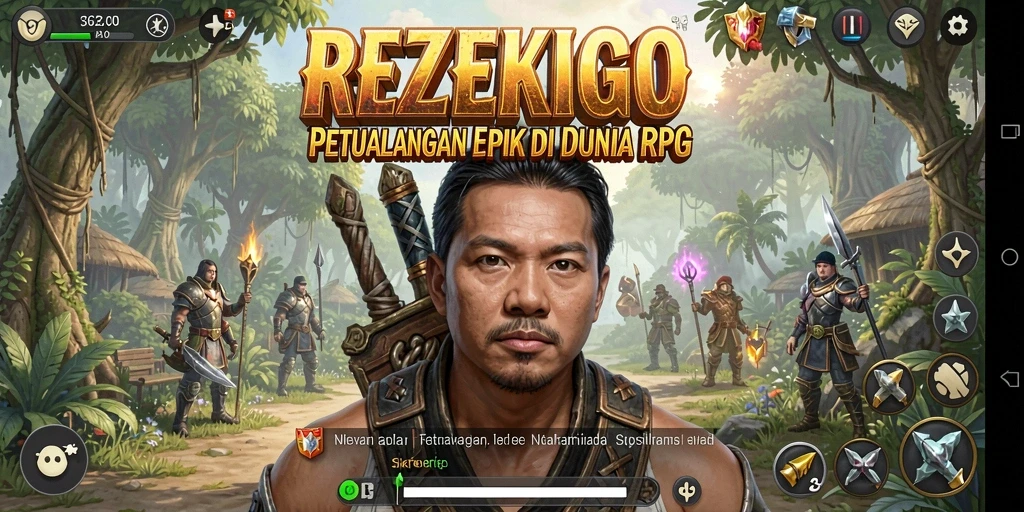 Tampilan gameplay seru dalam REZEKIGO yang penuh petualangan dan strategi.
