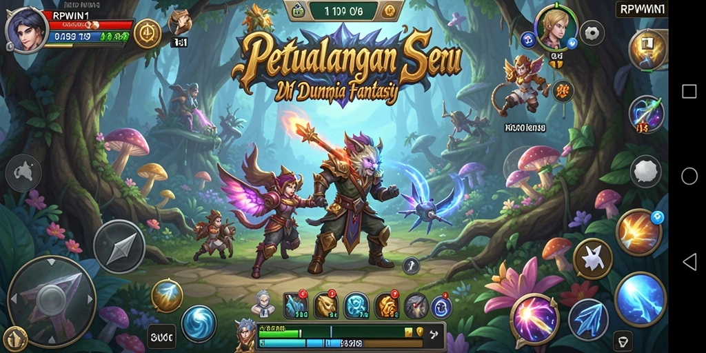 Tangkapan layar utama RPWIN1 yang menampilkan aksi petualangan seru.
