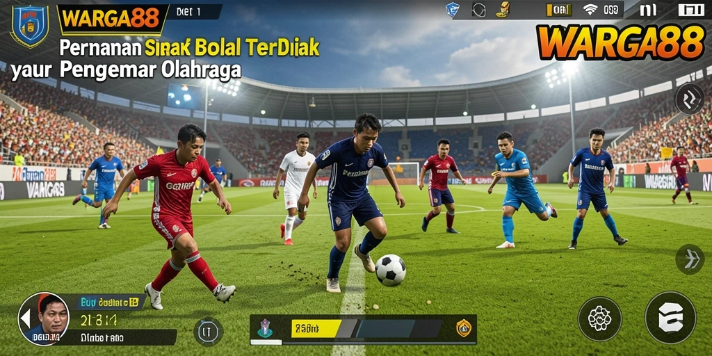 Tampilan gameplay seru dalam permainan sepak bola WARGA88.