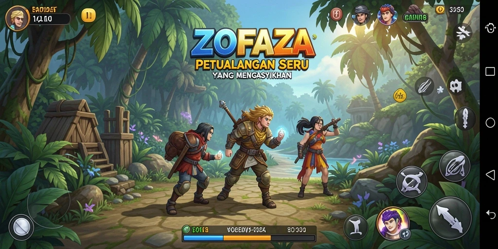 Tangkapan layar gameplay ZOFAZA yang penuh aksi dan petualangan.